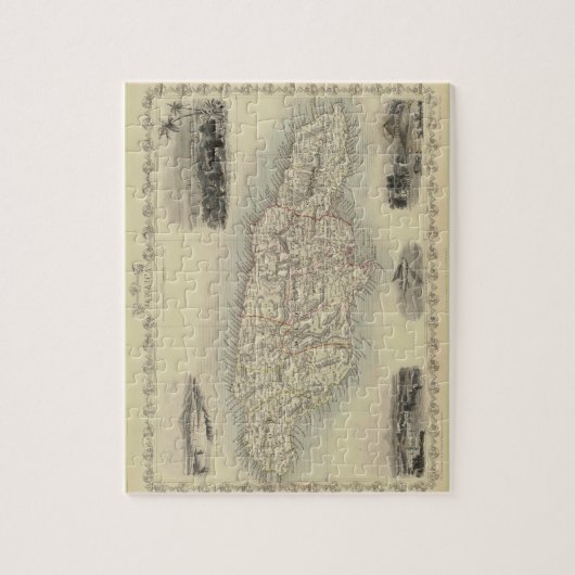 ジャマイカ(1851年)のヴィンテージの地図 ジグソーパズル (縦)