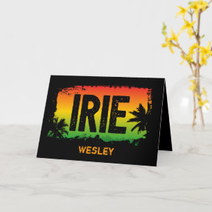 ジャマイカ IRIE トロピカル パーム ツリー ラスタ フラッグ カラー カード