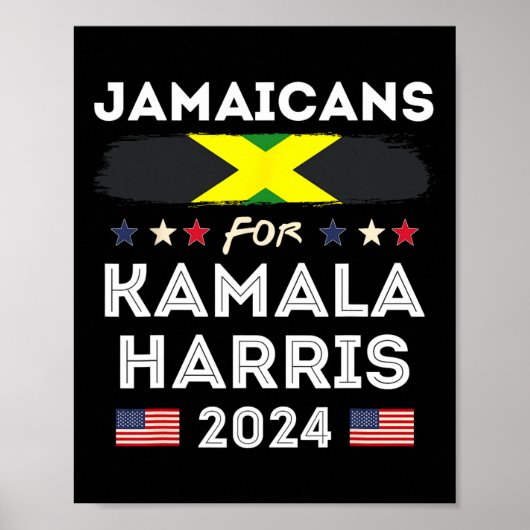 ジャマイカFor Kamala Harris 2024ジャマイカ国旗Patr ポスター (正面)