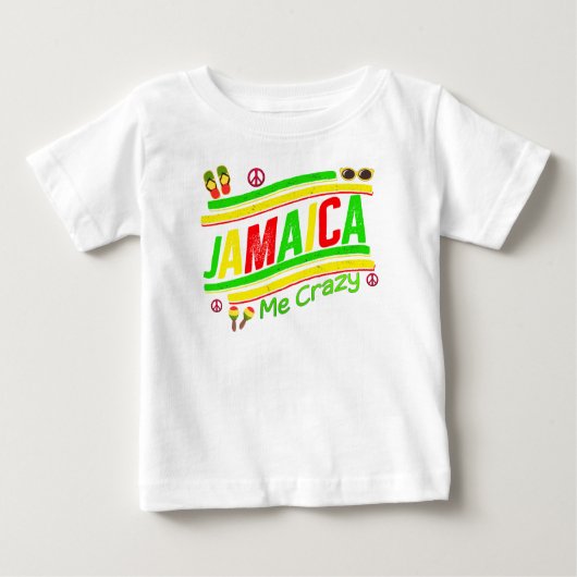 ジャマイカMクルー熱狂するズバケーショングループマッチング ベビーTシャツ (正面)