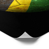 ジャマイ擦り切れたカ国旗のサッカーボール ポスター (角)