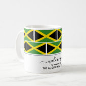 ジャマエレガントイパーソナライズされたカ国旗の歓迎 コーヒーマグカップ (正面左)