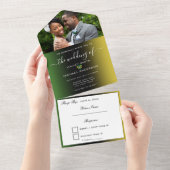 ジャマグラデーションイカ国旗のハート結婚写真 オールインワン招待状 (貼ってはがせる)