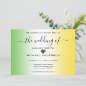 ジャマグラデーションイカ国旗のハート結婚写真 招待状 (スタンド正面)