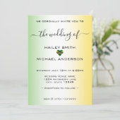 ジャマグラデーションイカ国旗のハート結婚写真 招待状 (スタンド正面)