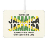 ジャマスタイリッシュマイカ国旗を祝福する カーエアーフレッシュナー (正面)