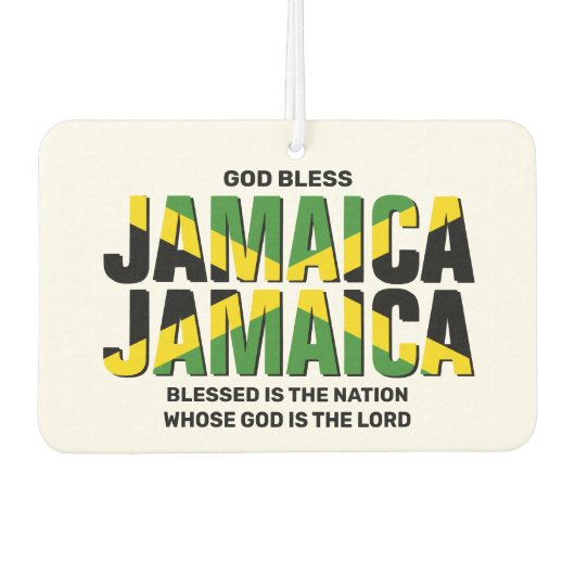 ジャマスタイリッシュマイカ国旗を祝福する カーエアーフレッシュナー (正面)