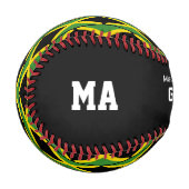 ジャマパーソナライズされたリカ国旗の卒業生 野球ボール (正面左)