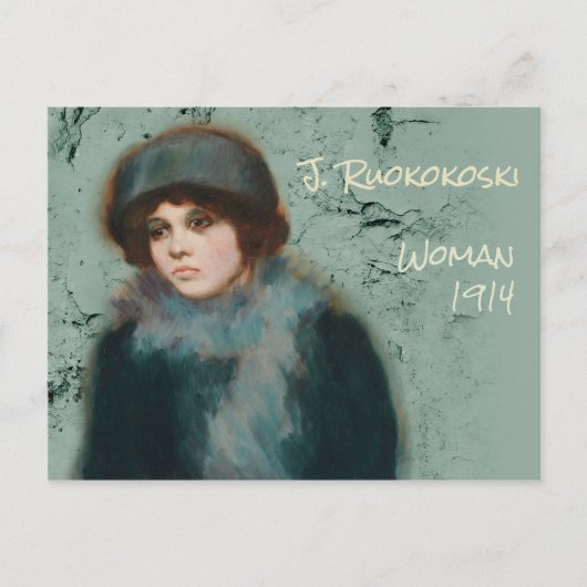 ジャマリルオコスキーポートレート女性CC0072フィンランド ポストカード (正面)