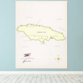 ジャマ図解入りの、写真付きのイカの地図。 キャンバスプリント (インサイチュ (ウッドフロア))