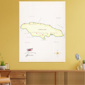 ジャマ図解入りの、写真付きのイカの地図。 キャンバスプリント (インサイチュ (リビング))