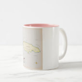 ジャマ図解入りの、写真付きのイカの地図。 ツートーンマグカップ (正面右)