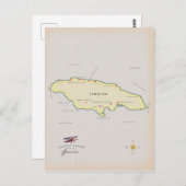 ジャマ図解入りの、写真付きのイカの地図。 ポストカード (正面/裏面)