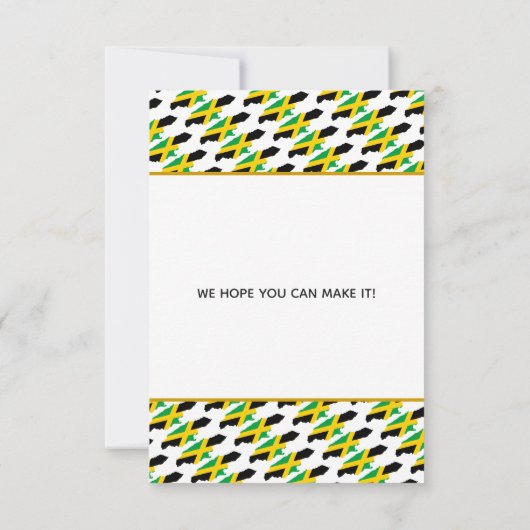 ジャマ救カ日結婚付のお祝い招待状 セーブザデート (裏面)