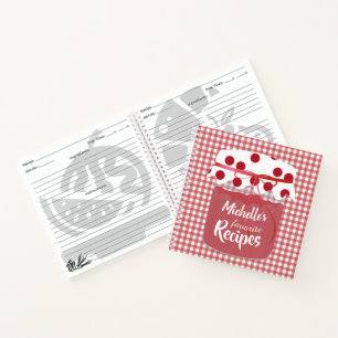 ジャムとジンガムのパーソナライズされたレシピ ノートブック