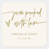 ジャムの結婚商品ラベルのビジネスステッカー スクエアシール (正面)