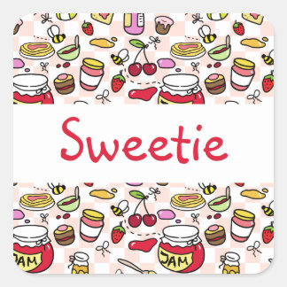 ジャムステッカー(文字付き) (編集可能文字) スクエアシール