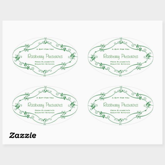ジャムゼリーカスタム保存用ベーキングラベル 楕円形シール (シート)