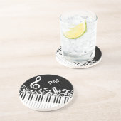 ジャムパーソナライズされたリングされた楽譜とピアノ鍵 コースター (側面)