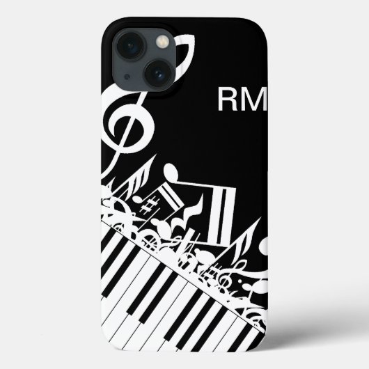 ジャムパーソナライズされたリングされた楽譜とピアノ鍵 Case-Mate iPhoneケース (裏面)