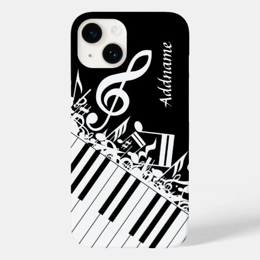 ジャムパーソナライズされたリングされた楽譜とピアノ鍵 Case-Mate iPhoneケース (裏面)