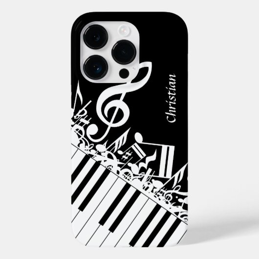 ジャムパーソナライズされたリングされた楽譜とピアノ鍵 Case-Mate iPhoneケース (裏面)
