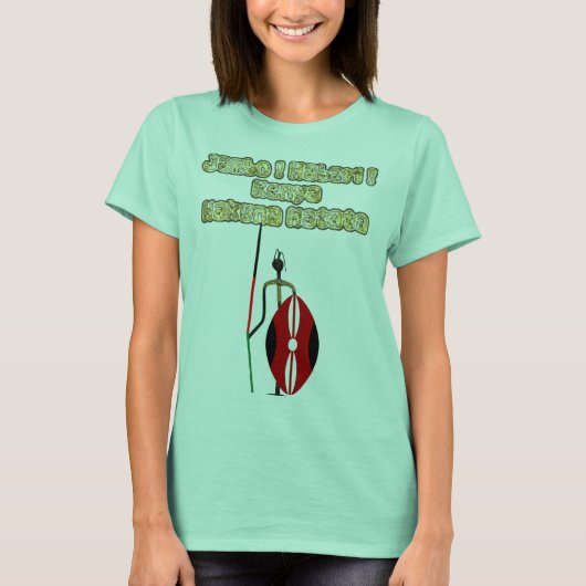 ジャムボ伝統的ハバリハクナマタタスタイル Tシャツ (正面)