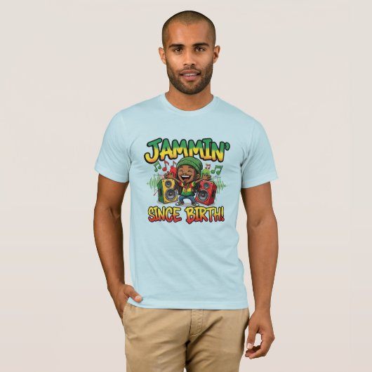 ジャムミン以来の誕生レゲエ Tシャツ (正面フル)