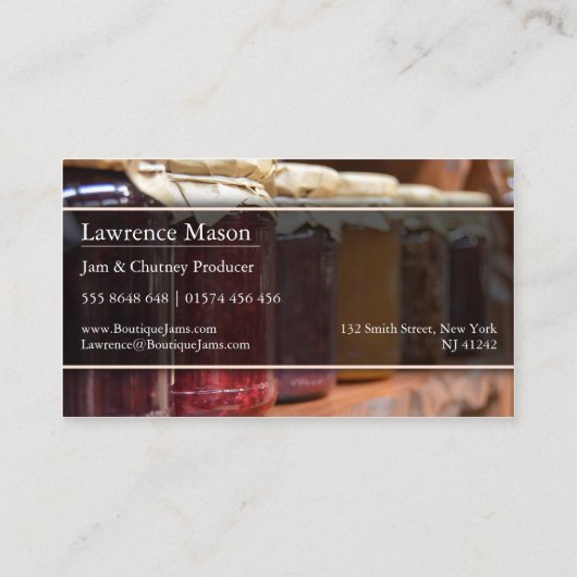 ジャム伝統的の写真 – 名刺 (裏面)