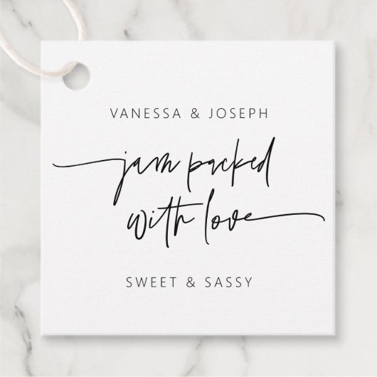 ジャム瓶タグ ウェディング フェイバー 商品ラベル フェイバータグ (正面)