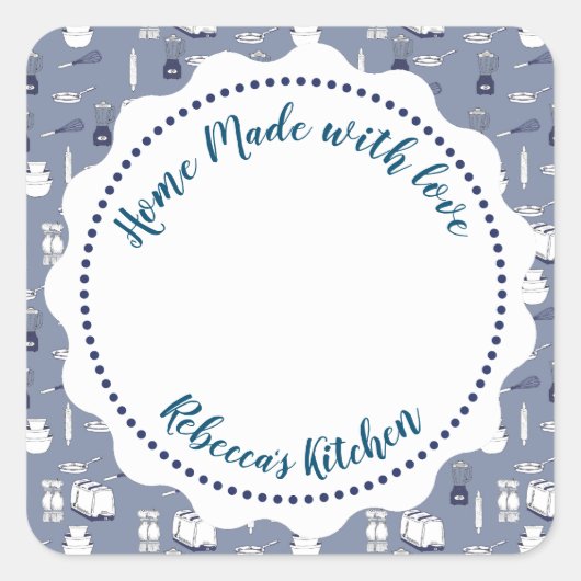 ジャム缶ラベル  | 手作り メイソンジャー スクエアシール (正面)