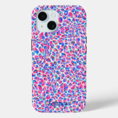 ジャメエラチータヒョウアニマルプリントピンクブルー Case-Mate iPhoneケース (裏面)