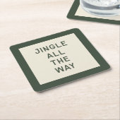ジャラジャラと音を立てる | クリスマスミニマルコースター スクエアペーパーコースター (アングル)