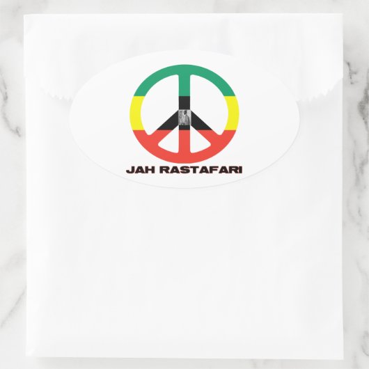 ジャラスタファリ平和サインセラシーI 楕円形シール (バッグ)