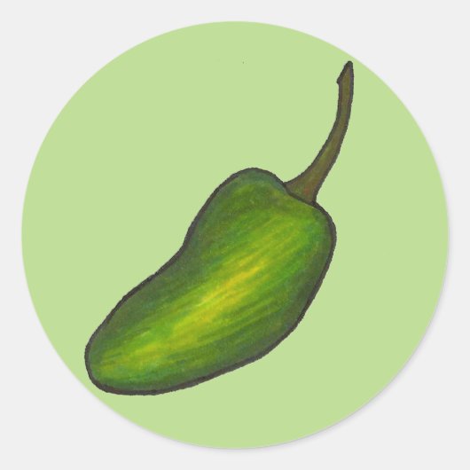 ジャラピーノペッパースパイシーホットグリーンジャラペノスベジエ ラウンドシール (正面)