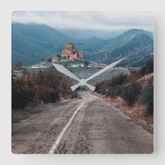 ジャリ修道院グルジア スクエア壁時計 (正面)