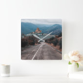 ジャリ修道院グルジア スクエア壁時計 (ホーム)