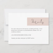 ジャレイン モダン ブラッシュピンク ウェディング ディテール カード (正面)