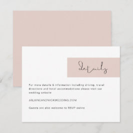 ジャレイン モダン ブラッシュピンク ウェディング ディテール カード