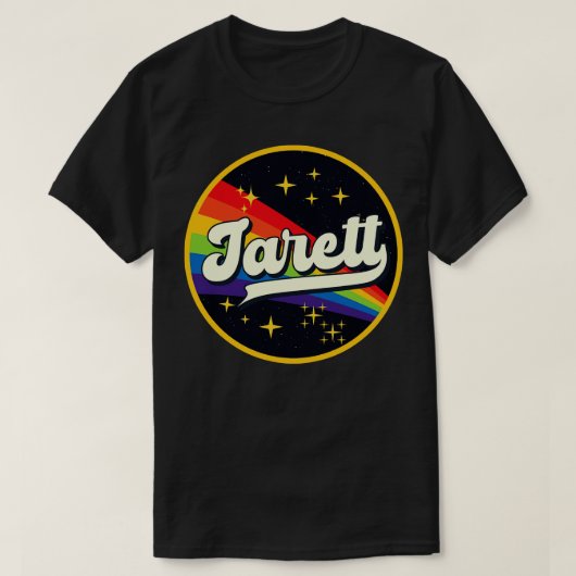 ジャレットレインボーイン宇宙ヴィンテージスタイル Tシャツ (デザイン正面)