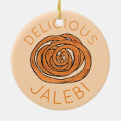 ジャレビサウスアジアインディアンミタイ甘いスナックフード セラミックオーナメント (裏面)