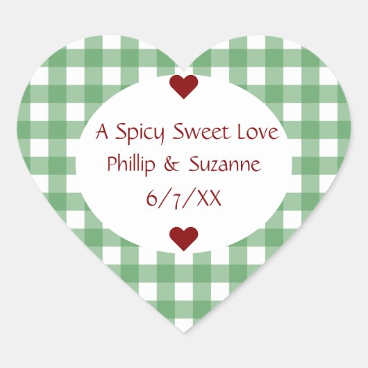 ジャレペノゼリー結婚式の引き出物瓶ステッカーラベル ハートシール (正面)