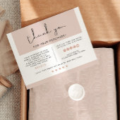 ジャレーヌモダンピンク小規模企業サンキューカード 招待状