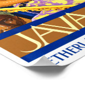 ジャワとバリのヴィンテージ旅行ポスターを復元 ポスター (角)