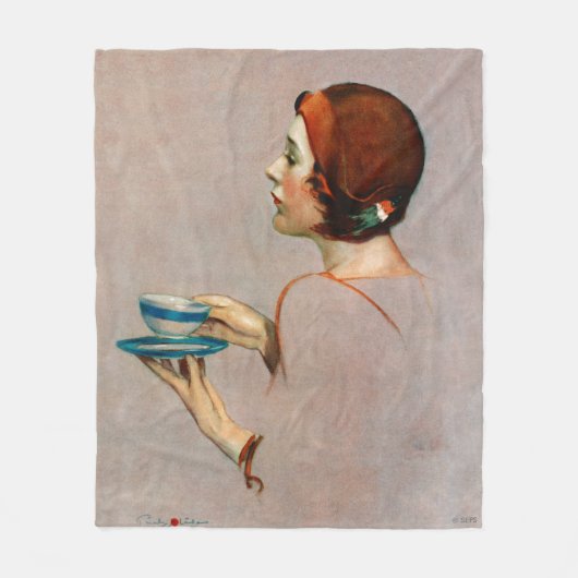 ジャワのコップ フリースブランケット (正面)