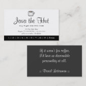 ジャワのロゴの飲み物のパンチカード ロイヤリティカード (正面/裏面)