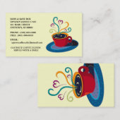 ジャワの喫茶店のカフェの店の名刺のコップ 名刺 (正面/裏面)