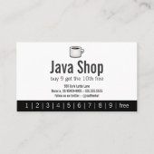 ジャワの店の飲み物のパンチカード ロイヤリティカード (正面)