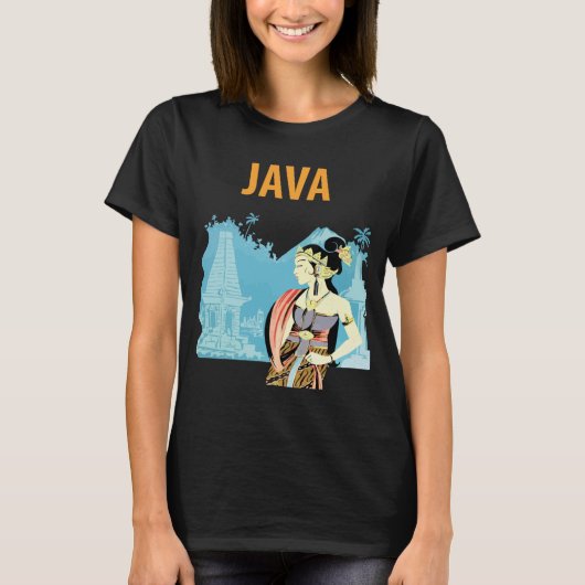 ジャワ島 インドネシア 寺院 遺産 旅行 Tシャツ (正面)