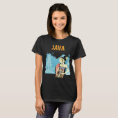 ジャワ島 インドネシア 寺院 遺産 旅行 Tシャツ (正面フル)